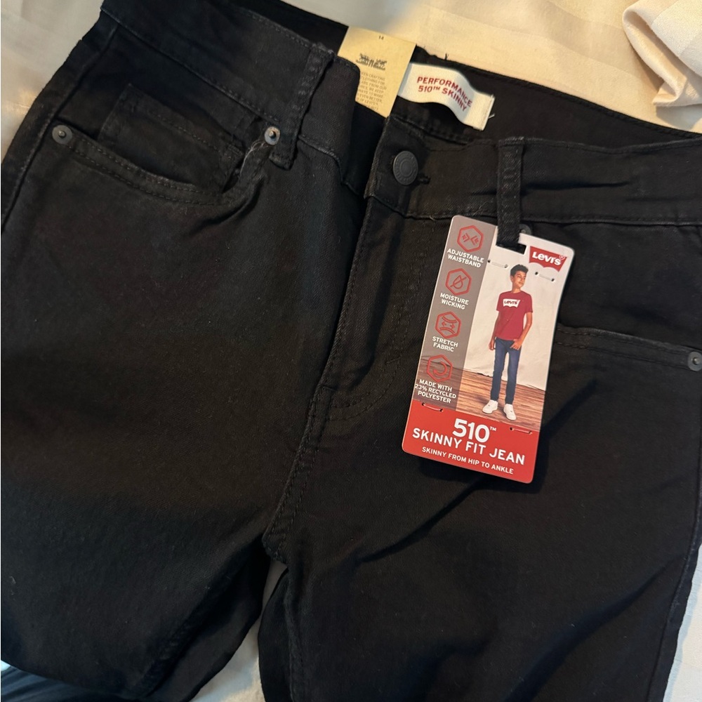 Levi's Kids Black Skinny Jeans - Picture 2 of 3